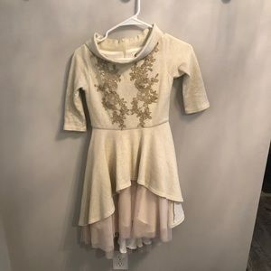 Joyfolie adora gold Christmas dress